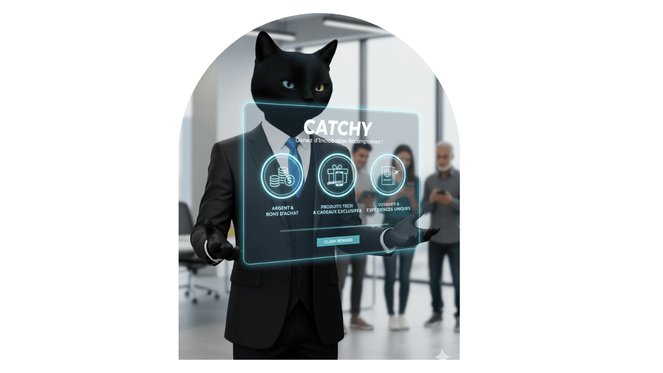 Utilisateurs Catchy regardant des vidéos et gagnant des récompenses